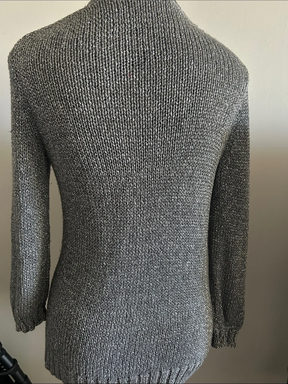 J. Crew Metallic Gray V-Neck Button Front Cardigan